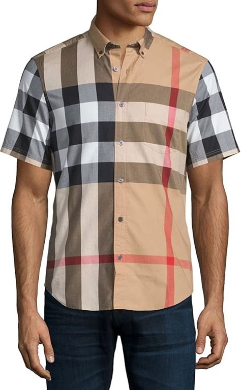 burberry brit check short-sleeve shirt|Burberry short sleeve button up.